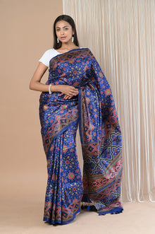  Exclusive Handloom Pure Tussar Silk Saree By Khadigram Certified Weavers (Patola Print)