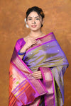 Signature High Quality Pure Silk Paithani With Most Traditional Double Pallu~ Dual Tone Lavender