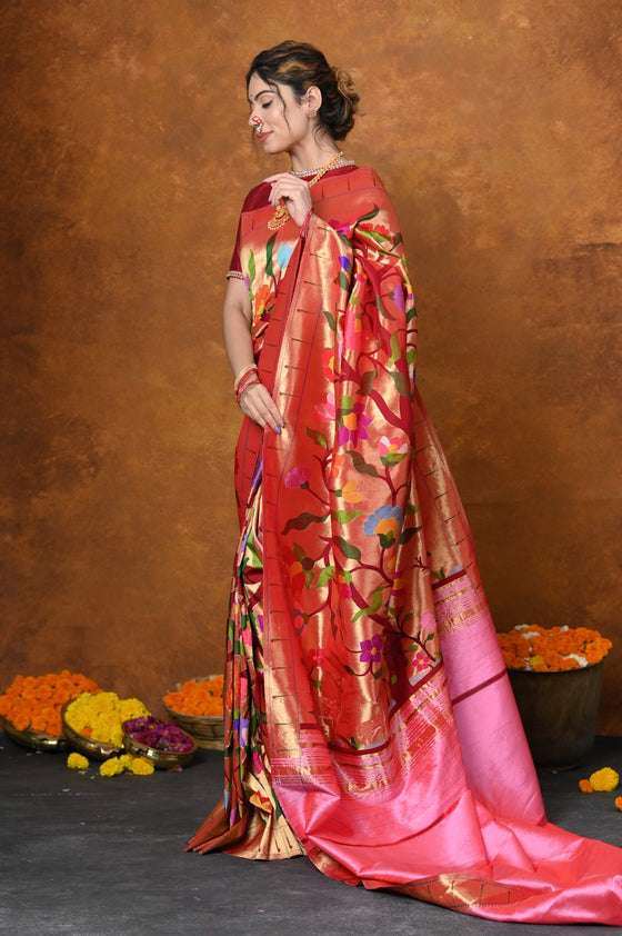 Shop Premium! Masterpiece Handloom All Over Zari Pure Silk Paithani Saree