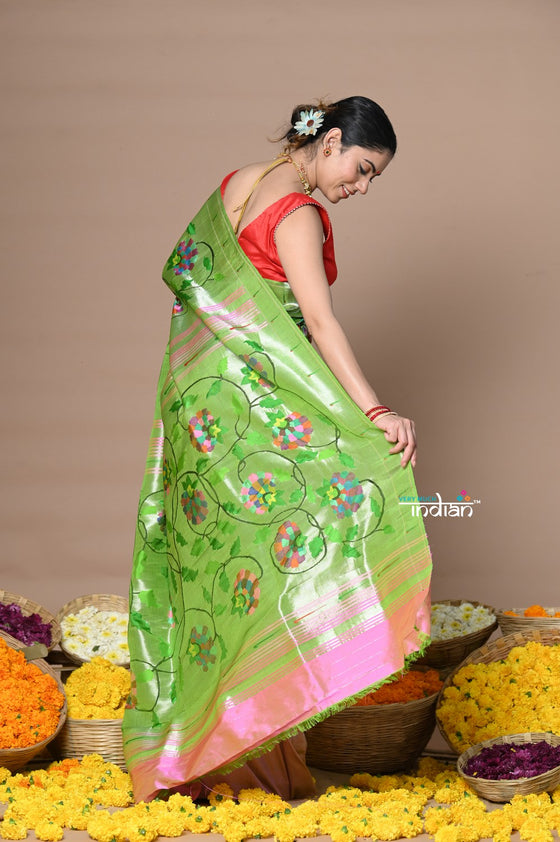 Buy Premium! Masterpiece Handloom All Over Zari Pure Silk Paithani Saree