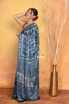 Mastaani ~ Designer Modal Silk Saree With With Beautiful Floral Print - Blue