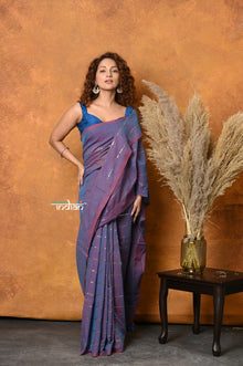  Mastaani ~ Designer Mul Cotton Handloom Saree with Sequins - Dual Tone Lavender