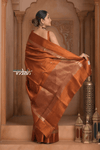 Festive Edit! Ganga Ghat ~ Handloom Pure Tussar Silk Saree in Rust Orange (Silk Mark Certified)