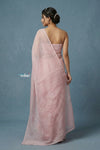 Festive Edit! Handloom Pure Organza Silk Saree with Hand Embroidery in Peach