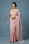 Festive Edit! Handloom Pure Organza Silk Saree with Hand Embroidery in Peach