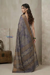 Bengal Gatha ~ Handloom Tussar Silk Saree with Digital Print in Grey