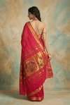 Virasat 2.0 ~ Handloom Pure Cotton Paithani  With Lotus Pallu ~ Rani Pink