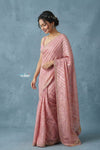 Festive Edit! Handloom Pure Tissue Silk Saree in Soft Pink with Gota Patti Work (Silk Mark Certified)