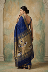 Virasat 2.0 ~ Handloom Pure Cotton Paithani With Designer Maa Durga Pallu ~ Royal Blue