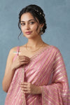 Festive Edit! Handloom Pure Tissue Silk Saree in Soft Pink with Gota Patti Work (Silk Mark Certified)
