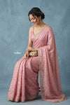 Festive Edit! Handloom Pure Tissue Silk Saree in Soft Pink with Gota Patti Work (Silk Mark Certified)
