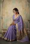 Virasat 2.0 ~ Handloom Pure Cotton Paithani With Designer Asawali Pallu ~ Lavender