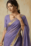 Virasat 2.0 ~ Handloom Pure Cotton Paithani With Designer Asawali Pallu ~ Lavender