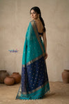 Tarang 2.0 ~ Designer Handloom Cotton Silk Saree in Ocean Blue