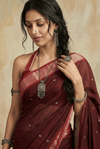 Virasat 2.0 ~ Handloom Pure Cotton Paithani With Designer Asawali Pallu ~ Maroon