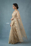 Festive Edit! Handloom Pure Tissue Silk Saree in Ivory (Silk Mark Certified)