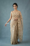 Festive Edit! Handloom Pure Tissue Silk Saree in Ivory (Silk Mark Certified)