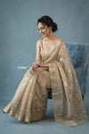 Festive Edit! Handloom Pure Tissue Silk Saree in Ivory (Silk Mark Certified)