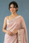 Festive Edit! Handloom Pure Tissue Silk Saree in Blush Pink (Silk Mark Certified)