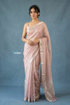 Festive Edit! Handloom Pure Tissue Silk Saree in Blush Pink (Silk Mark Certified)