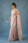 Festive Edit! Handloom Pure Tissue Silk Saree in Blush Pink (Silk Mark Certified)