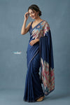 Festive Edit! Handloom Pure Tussar Silk Saree in Indigo Blue (Silk Mark Certified)