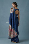 Festive Edit! Handloom Pure Tussar Silk Saree in Indigo Blue (Silk Mark Certified)