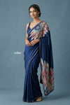 Festive Edit! Handloom Pure Tussar Silk Saree in Indigo Blue (Silk Mark Certified)