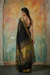 Virasat 2.0 ~ Handloom Pure Cotton Paithani With Designer Zari Pallu ~ Black