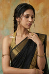 Virasat 2.0 ~ Handloom Pure Cotton Paithani With Designer Zari Pallu ~ Black