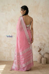 Tarang 2.0 ~ Designer Handloom Cotton Silk Saree in Powder Pink