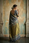 Virasat 2.0 ~ Handloom Pure Cotton Paithani With Designer Zari Pallu ~ Grey