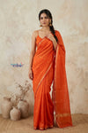 Tarang 2.0 ~ Designer Handloom Cotton Silk Saree in Salient Orange