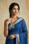 Virasat 2.0 ~ Handloom Pure Cotton Paithani With Asawali Pallu ~ Royal Blue