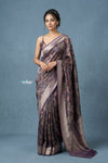 Festive Edit! Handloom Pure Silk Brocade Banarasi Saree in Dark Purple (Silk Mark Certified)