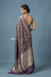 Festive Edit! Handloom Pure Silk Brocade Banarasi Saree in Dark Purple (Silk Mark Certified)
