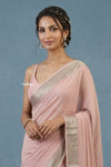 Festive Edit! Handloom Pure Silk Saree in Blush Pink (Silk Mark Certified)