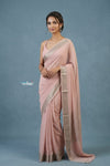 Festive Edit! Handloom Pure Silk Saree in Blush Pink (Silk Mark Certified)