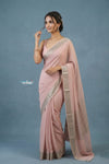 Festive Edit! Handloom Pure Silk Saree in Blush Pink (Silk Mark Certified)