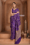 Festive Edit! Ganga Ghat ~ Handloom Pure Crepe Silk Banarasi Saree in Violet (Silk Mark Certified)