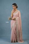 Festive Edit! Handloom Pure Silk Saree in Blush Pink (Silk Mark Certified)