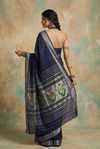 Virasat 2.0 ~ Handloom Pure Cotton Paithani With Asawali Pallu ~ Navy Blue