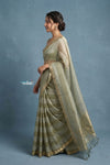 Festive Edit! Handloom Pure Tissue Silk Saree in Sage Green (Silk Mark Certified)
