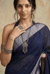 Virasat 2.0 ~ Handloom Pure Cotton Paithani With Asawali Pallu ~ Navy Blue