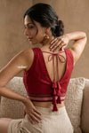 Khun Blouse in Cerulean Red