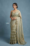 Festive Edit! Handloom Pure Tissue Silk Saree in Sage Green (Silk Mark Certified)