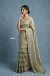 Festive Edit! Handloom Pure Tissue Silk Saree in Sage Green (Silk Mark Certified)