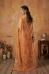 Bengal Gatha ~ Handloom Tussar Kota Silk Saree with Allover Embroidery in Orange