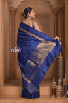 Festive Edit! Ganga Ghat ~ Handloom Pure Tussar Silk Saree in Royal Blue (Silk Mark Certified)