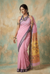 Virasat 2.0 ~ Handloom Pure Cotton Paithani With Double Pallu ~ Blush Pink